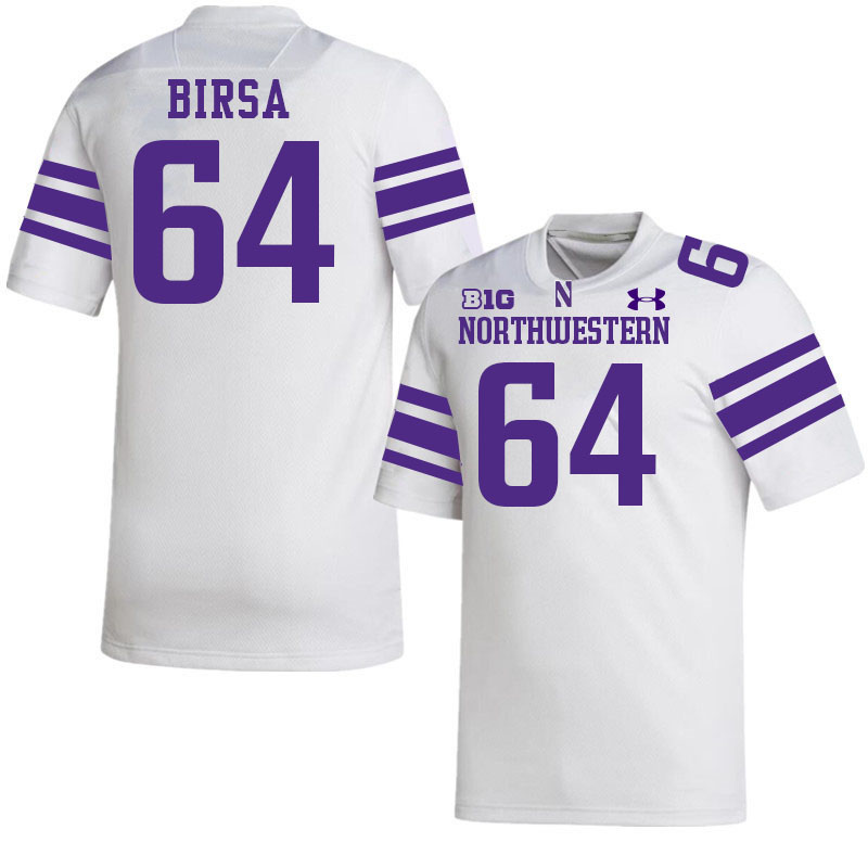 Northwestern Wildcats #64 Anthony Birsa College Football Jerseys Stitched-White